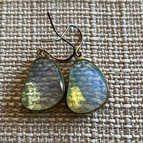 Francesca’s Collections Aquamarine Gold Dangle Earrings - Picture 4 of 4